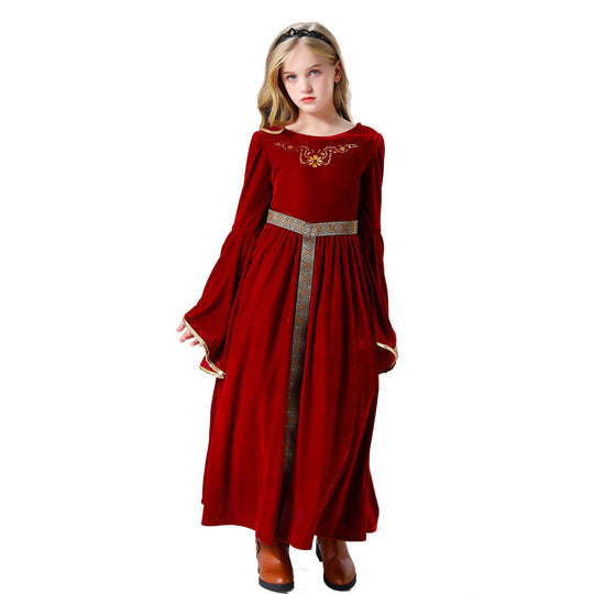 Mädchen Märchen Samtkleid mit eleganten Details Shop Nory
