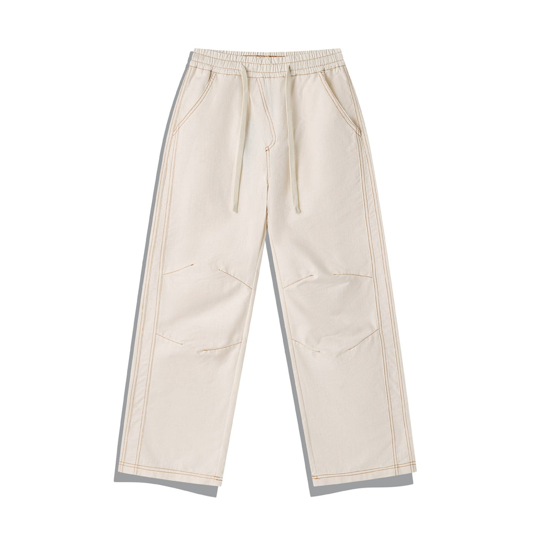 Damen Weite Denim-Cargo-Culotte mit elastischem Bund und Kontraststeppung Shop Nory