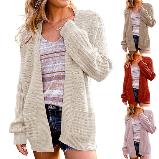 Damen Oversize Strickcardigan mit aufgesetzten Taschen und Rippstruktur Shop Nory