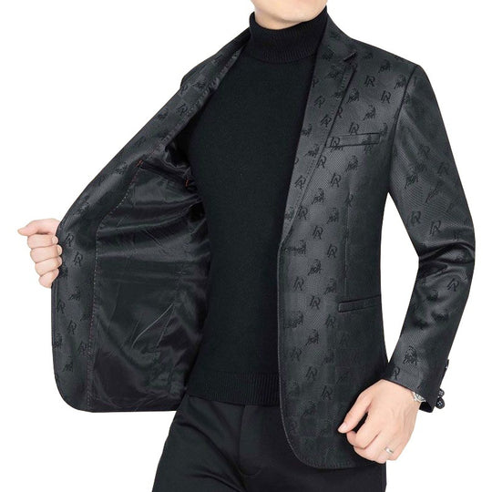Herren Slim-Fit Sakko in Lederoptik mit fallendem Revers Shop Nory