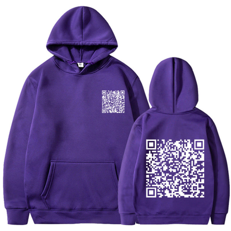 Damen Sportlicher Kapuzenpullover mit QR-Code Shop Nory