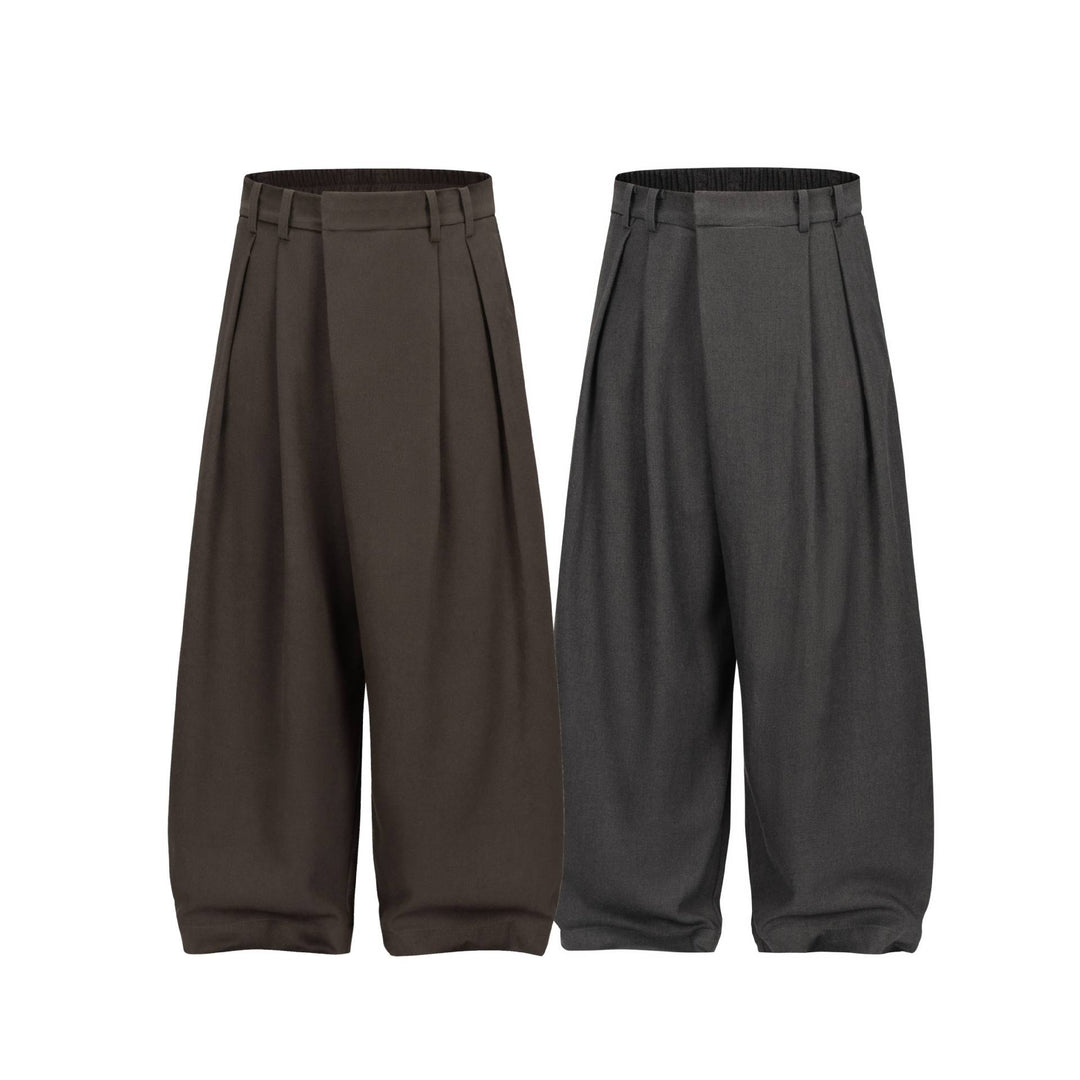 Damen Weite Plissee-Hose mit hoher Taille und elastischem Rückbund Shop Nory