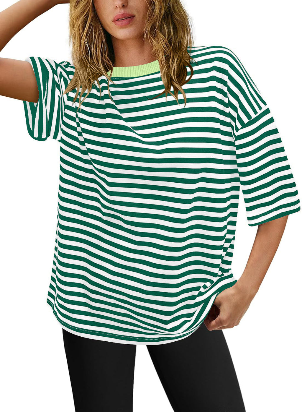 Damen Übergrößen T-Shirt mit Streifenmuster