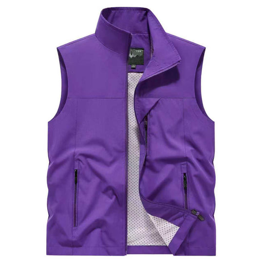 Herren Atmungsaktive Softshell-Utilityweste mit hohem Stehkragen, wasserabweisender Außenlage und mehrfachen Reißverschlusstaschen Shop Nory