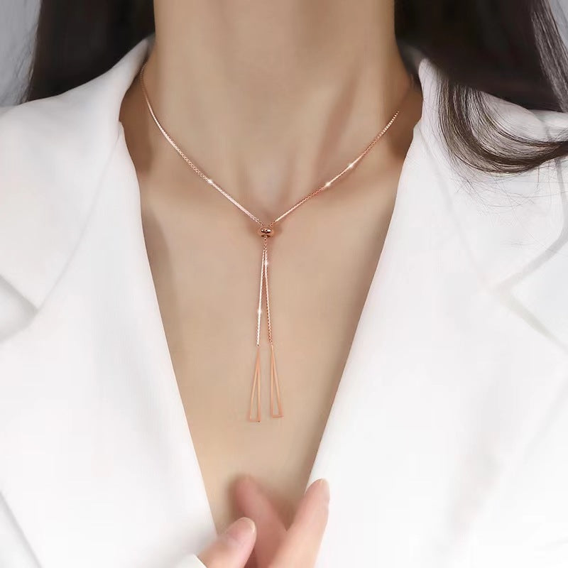 Damen geometrische Tropfenanhänger Halskette Shop Nory