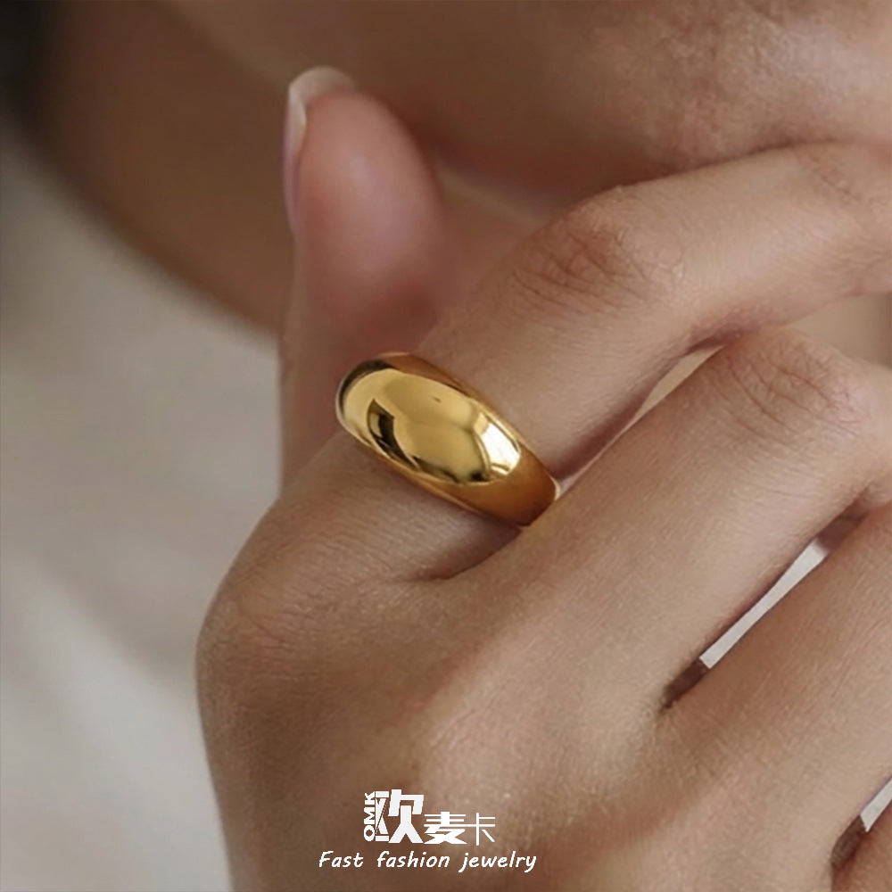 Damen Schlichter Edelstahlring mit modernem Design Shop Nory