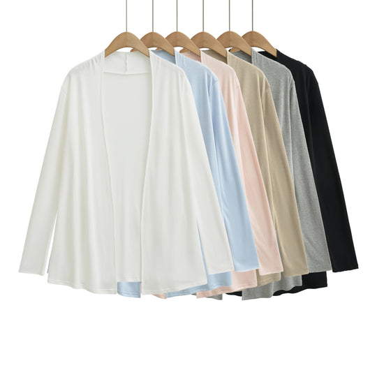 Damen Offener fließender Jersey-Cardigan mit Wasserfallkante Shop Nory