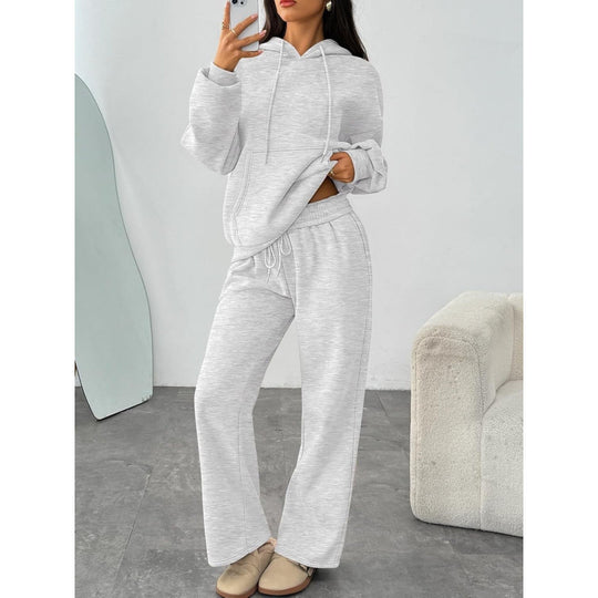 Damen Oversized Hoodie-Set mit Kängurutasche und weiter Palazzohose Shop Nory