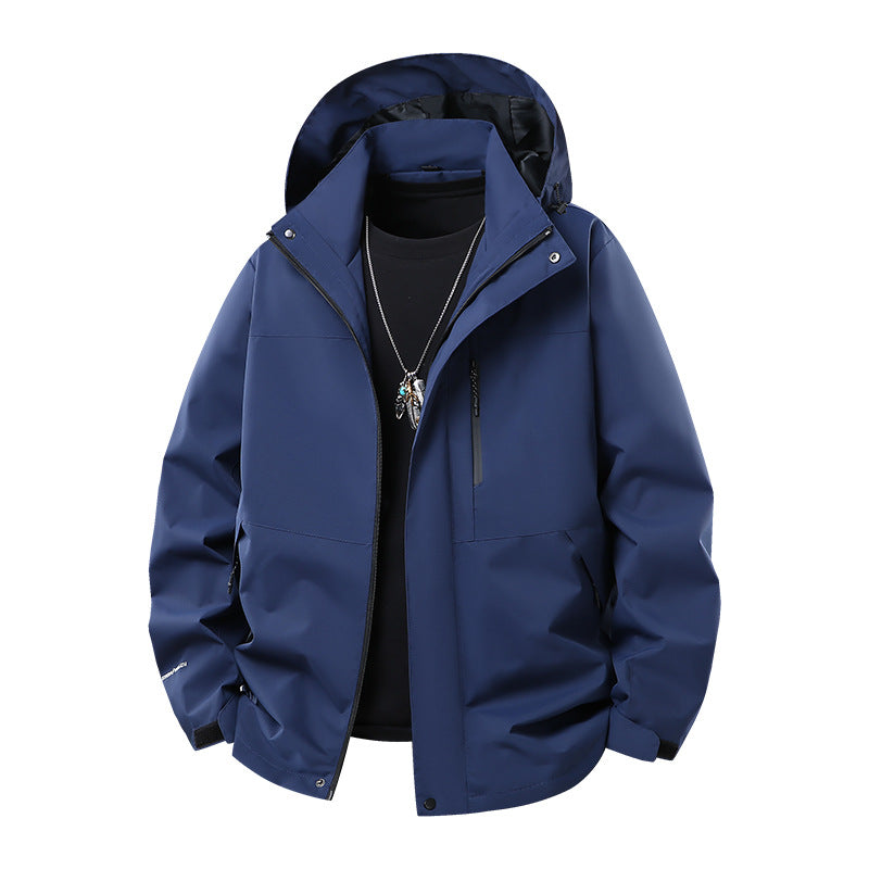Herren Technische Softshell‑Regenjacke mit verschweißten Nähten, verstellbarer Kapuze und wasserabweisenden Reißverschlüssen Shop Nory