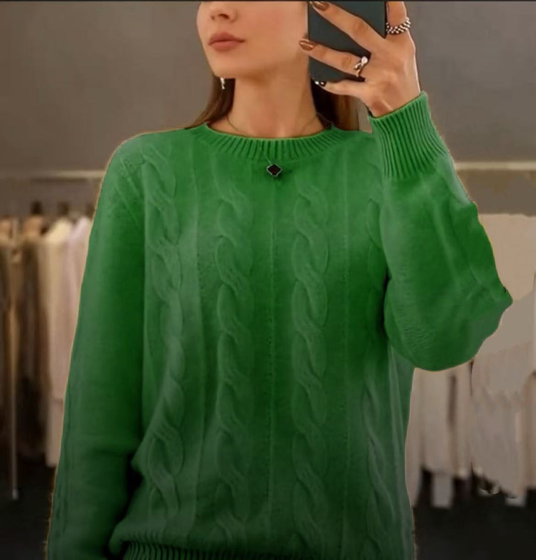 Damen Kuscheliger Zopfmuster-Feinstrickpullover mit legerer Passform Shop Nory