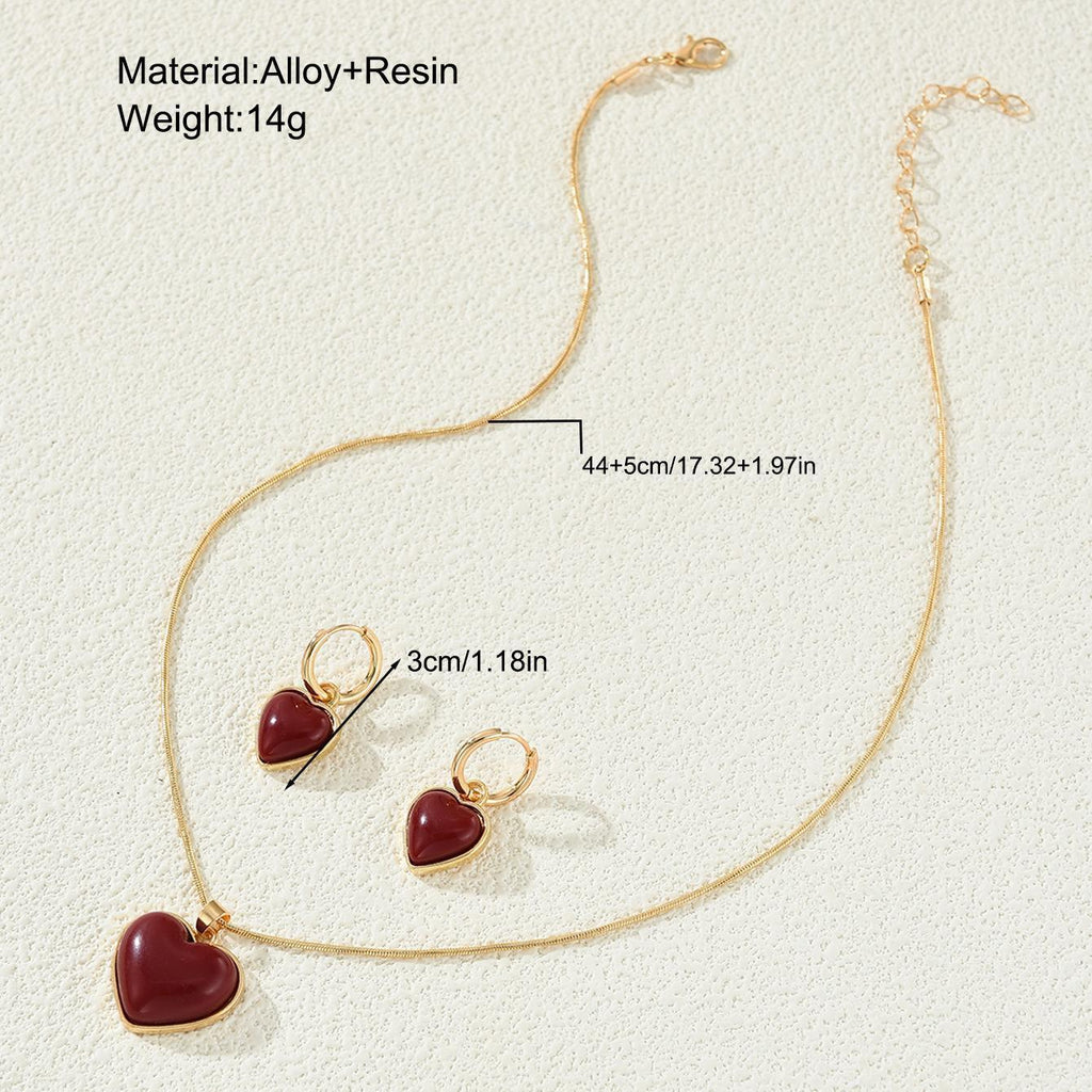 Damen Schmuckset mit herzförmigen Anhängern und goldfarbener Kette Shop Nory