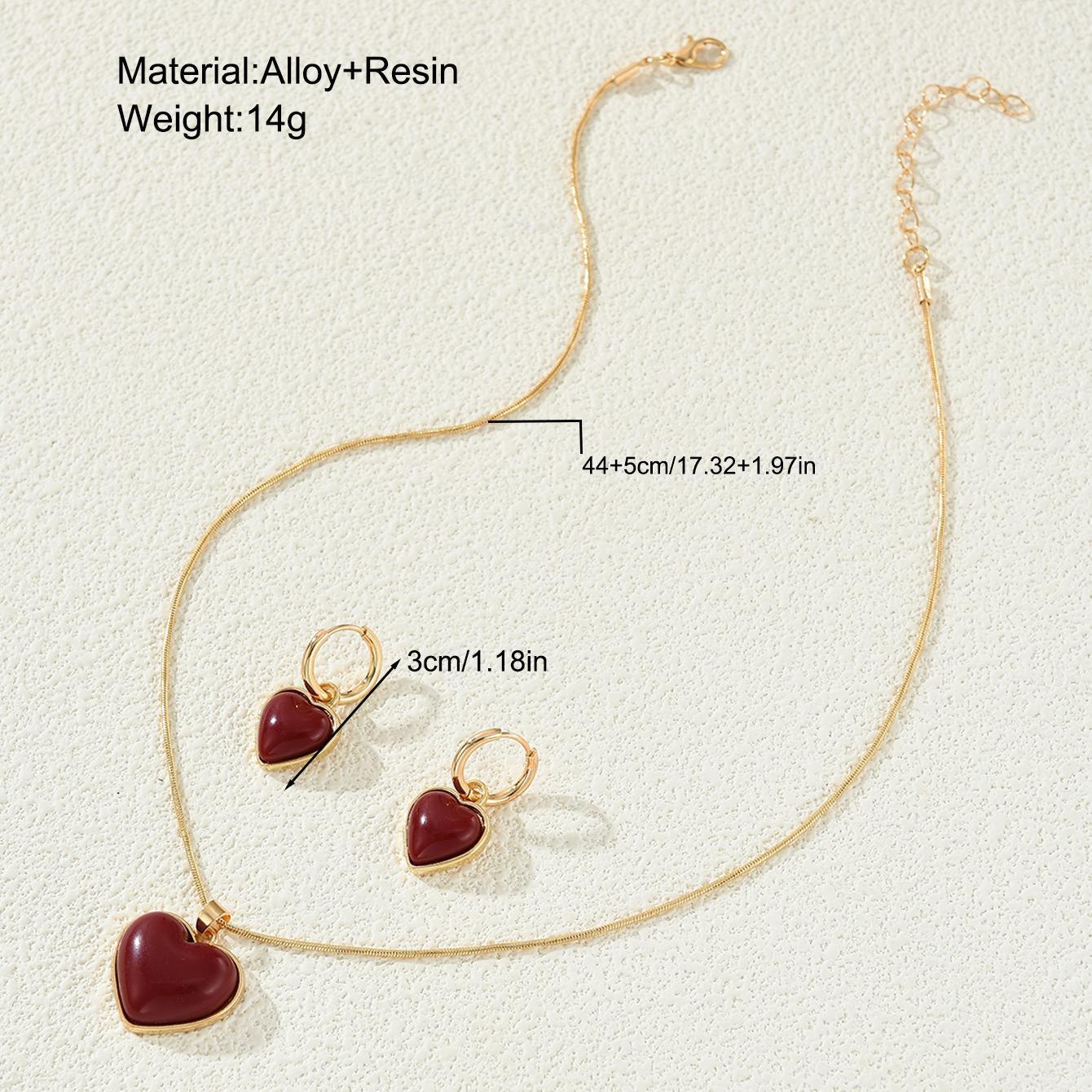 Damen Schmuckset mit herzförmigen Anhängern und goldfarbener Kette Shop Nory
