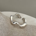 Damen Offener Wellenring aus hochwertigem Edelstahl Shop Nory