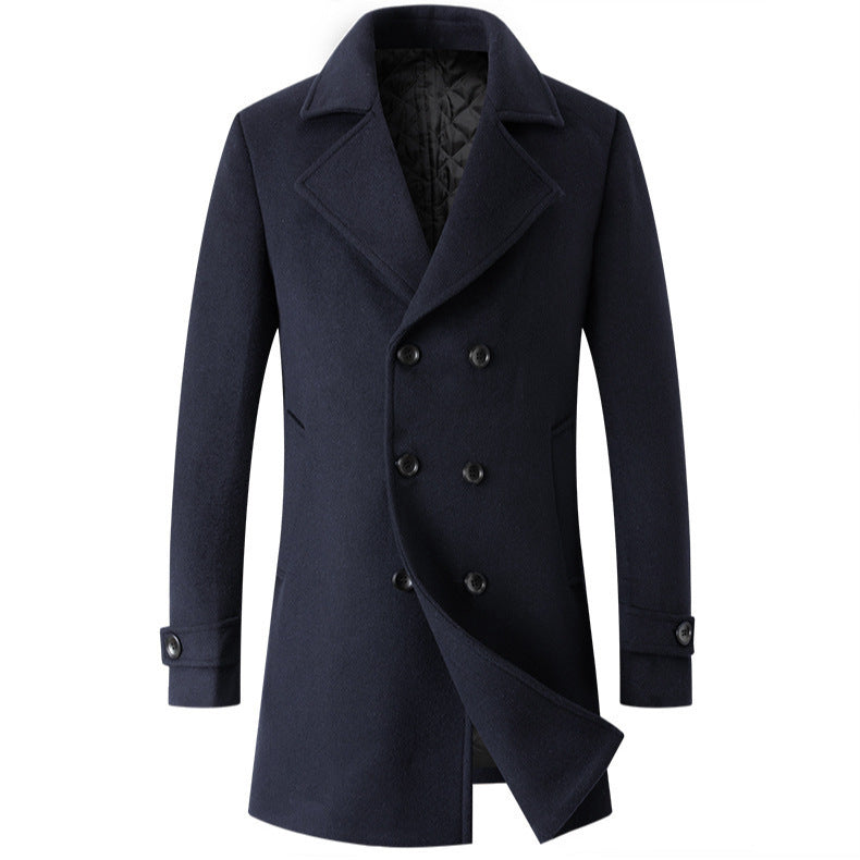 Herren Eleganter Doppelreiher-Mantel mit taillierter Schnittführung und gesteppter Innenfütterung Shop Nory