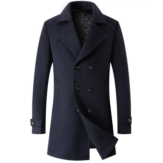 Herren Eleganter Doppelreiher-Mantel mit taillierter Schnittführung und gesteppter Innenfütterung Shop Nory
