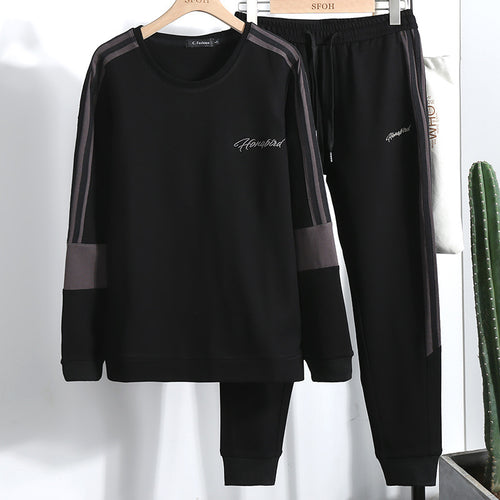 Herren athletisches Freizeit-Jogginganzug Set aus Baumwollmix mit seitlichen Zierstreifen und elastischem Bund Shop Nory