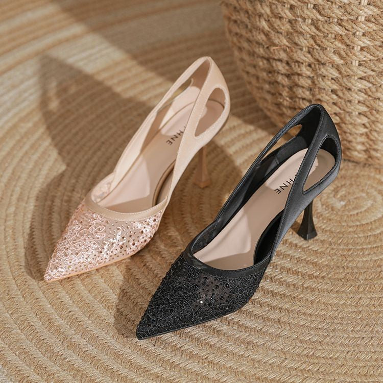 Damen Hochzeits-Pumps mit funkelnden Strass-Applikationen