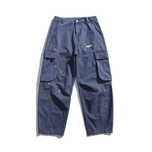 Herren Cargo-Hose im Used-Look mit Distressed-Details und aufgesetzten Klappentaschen Shop Nory