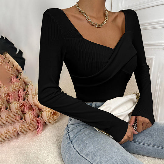 Damen figurbetonter Ripp-Body mit quadratischem Ausschnitt und Drapé-Bustier Shop Nory
