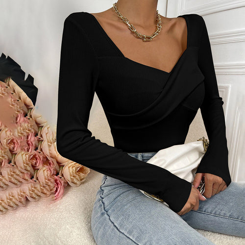 Damen figurbetonter Ripp-Body mit quadratischem Ausschnitt und Drapé-Bustier Shop Nory