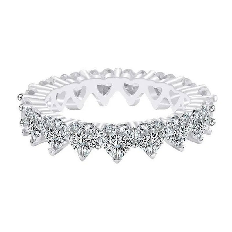 Damen herzförmiger Ring mit funkelnden Zirkoniasteinen Shop Nory