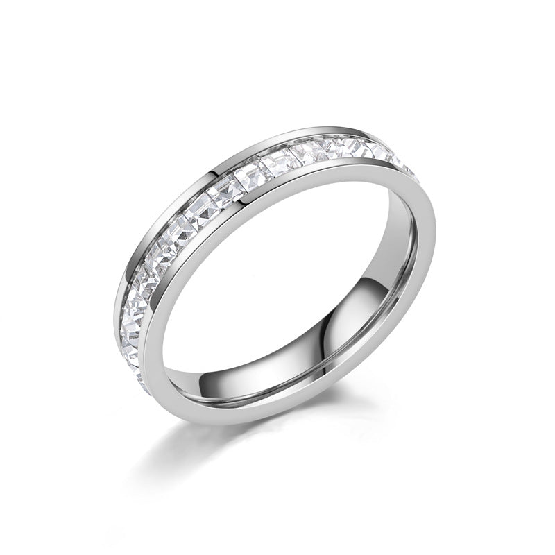 Damen Ring mit funkelnden, quadratischen Zirkonia-Steinen Shop Nory