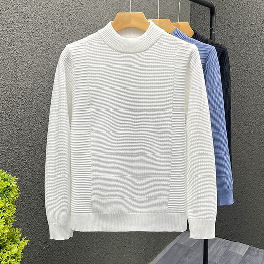 Damen Feinstrickpullover mit strukturierter Waffel- und Rippenstruktur und Stehkragen Shop Nory