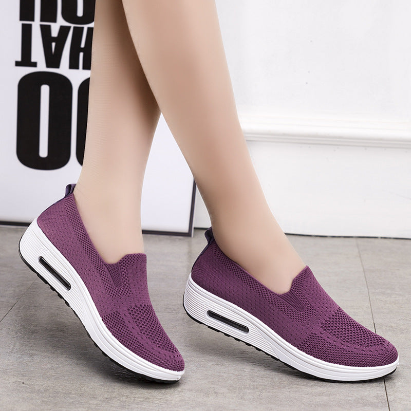 Damen Slip-On Sneakers mit atmungsaktivem Obermaterial und stoßdämpfender Sohle