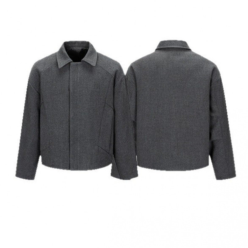 Herren Kurze kastige Wollmix-Übergangsjacke mit verdeckter Knopfleiste und Raglanärmeln Shop Nory