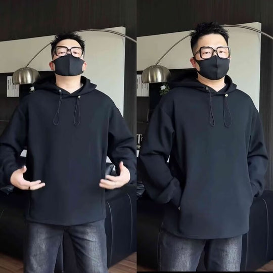 Herren Oversized Kapuzenpullover mit Dropped-Shoulder, schwerer Baumwollmischung und minimalistischer Silhouette Shop Nory