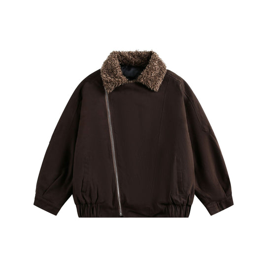 Herren Kurzblouson im Pilotenstil mit großzügigem Teddy‑Fellkragen und elastischem Bund Shop Nory