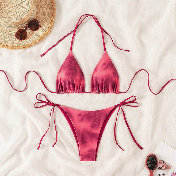 Damen Triangel-Bikini-Set mit elegantem Schnürdetail