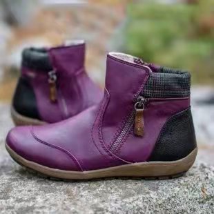 Damen Kurzschaft-Stiefelette mit warmem Futter, seitlichem Reißverschluss und gepolsterter Knöchelmanschette Shop Nory