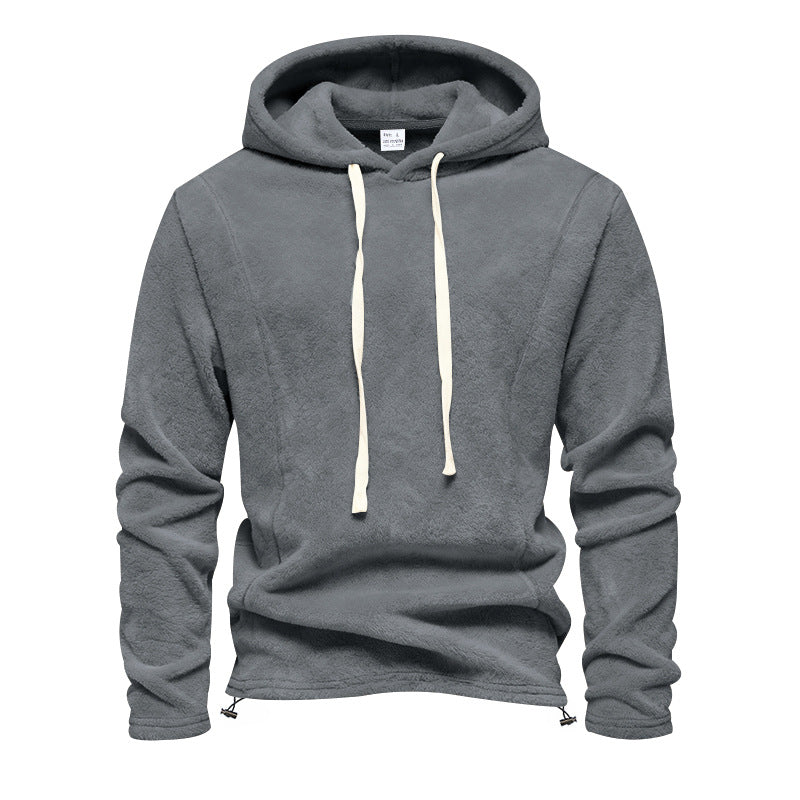 Herren Flauschiger Kapuzenpullover aus Teddy‑Fleece mit Tunnelzugsaum Shop Nory
