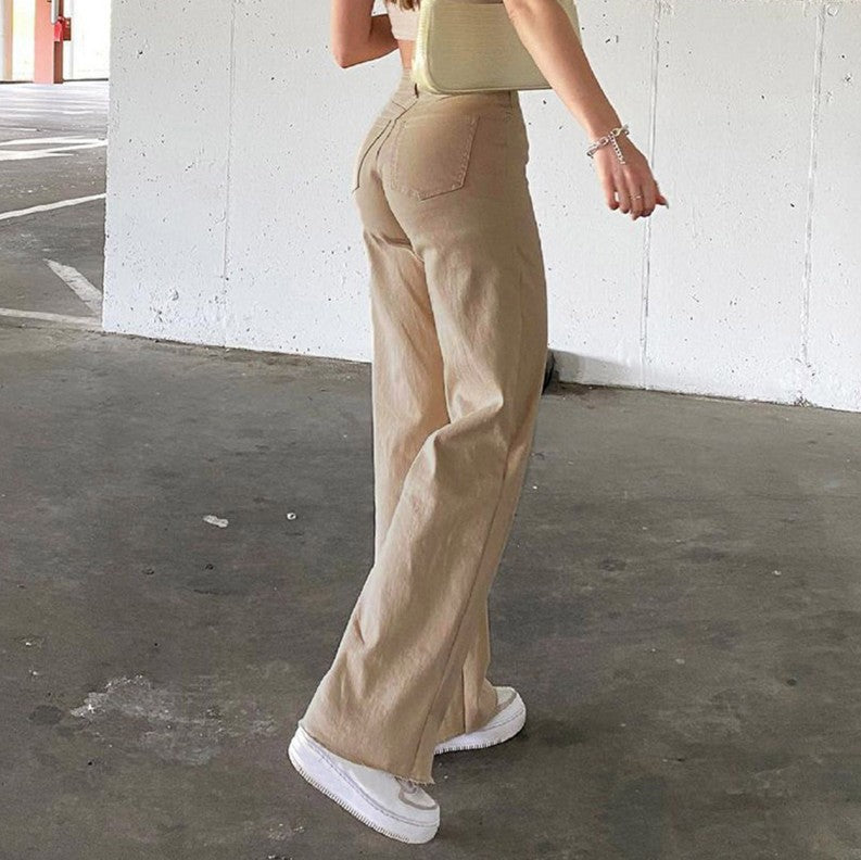 Damen Hohe Taille Schlaghose