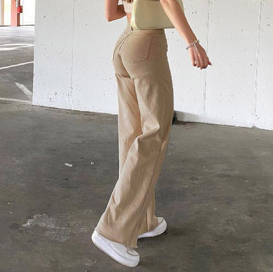 Damen Hohe Taille Schlaghose