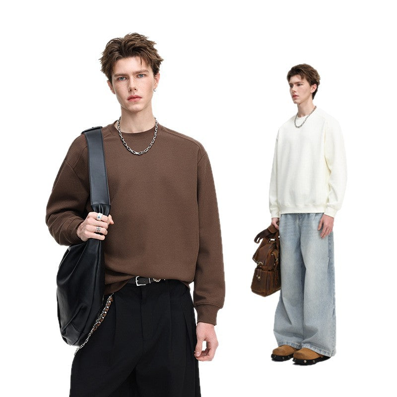 Herren Feinstruktur-Sweatshirt mit Rundhalsausschnitt und relaxed Fit Shop Nory