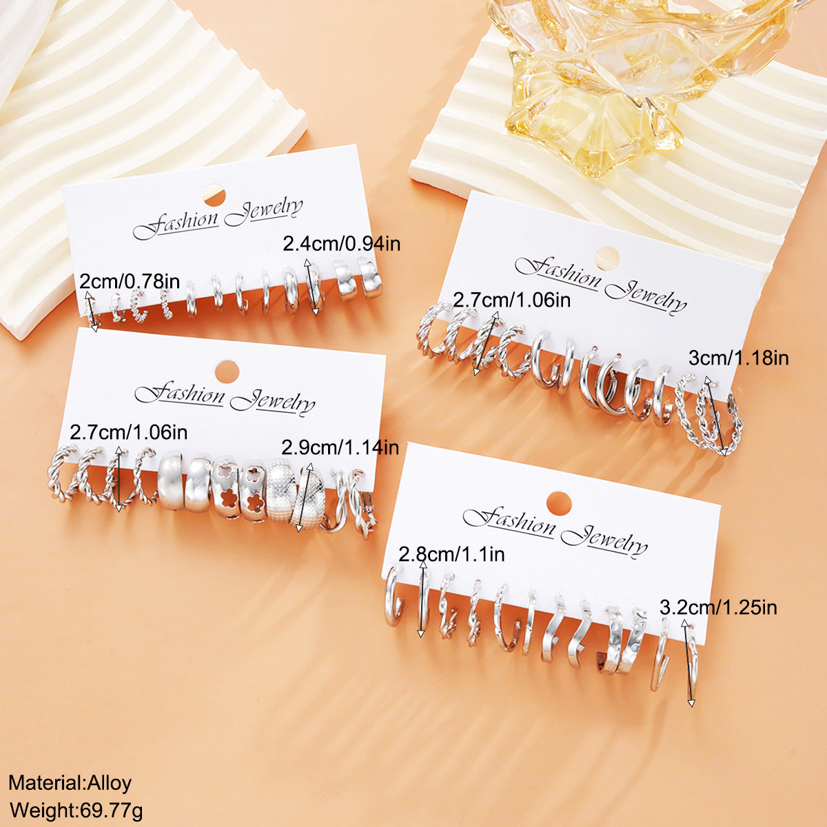 Damen Ohrringe Set mit verschiedenen modernen Designs Shop Nory