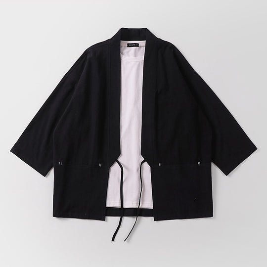 Unisex Kimono-Haori-Jacke mit Bindegürtel und dreiviertelärmeln Shop Nory