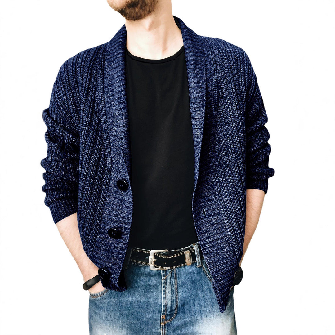 Herren Strickcardigan mit Schalkragen und Knopfleiste Shop Nory