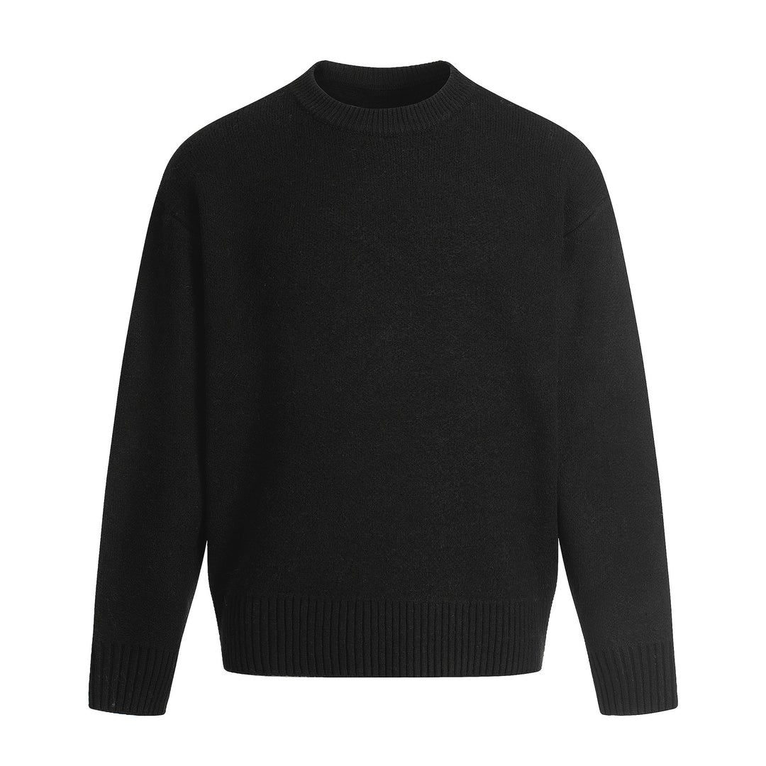 Unisex Großer Rundhalspullover aus weichem Feinstrick mit geripptem Saum Shop Nory