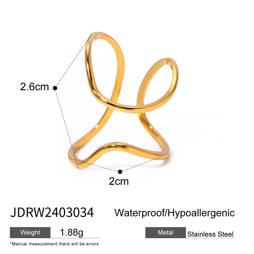 Damen Offenes Wellenarmband aus hochwertigem Edelstahl Shop Nory