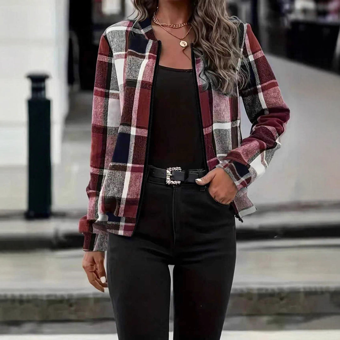 Damen GShop Norylümte Bomberjacke mit Totenkopf-Print und Reißverschluss Shop Nory