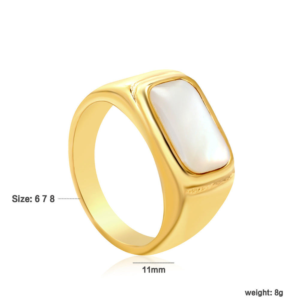 Damen Ring mit herzförmigem Design und eleganter Muschelinlay Shop Nory