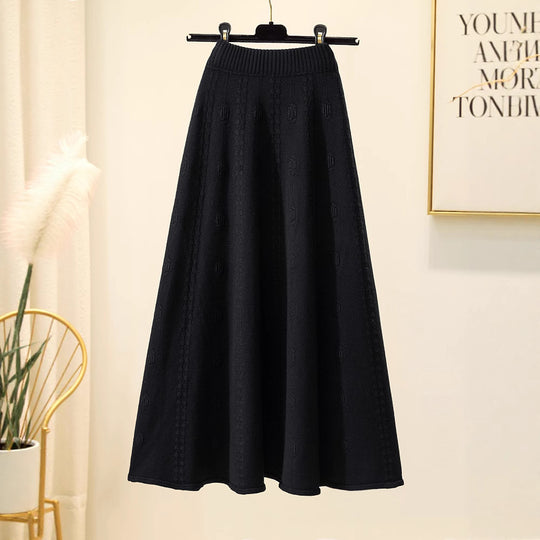 Damen Eleganter, luftiger Maxirock mit Rippstruktur Shop Nory