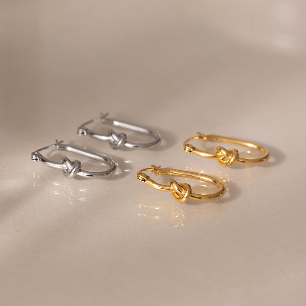 Damen Edelstahl Ohrringe mit einzigartigem Knoten-Design Shop Nory