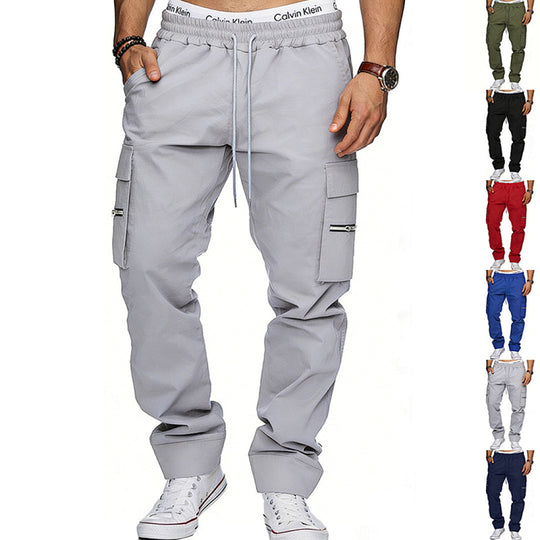 Herren Cargojogginghose mit elastischem Bund, Kordelzug und Reißverschlusstaschen Shop Nory