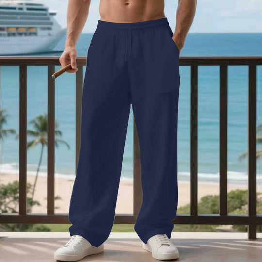 Herren Bequeme Strandhose mit seitlichen Taschen und elastischem Bund