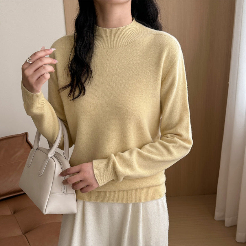Damen Feiner Feinstrick-Pullover mit kurzem Stehkragen und Kaschmir-Optik Shop Nory