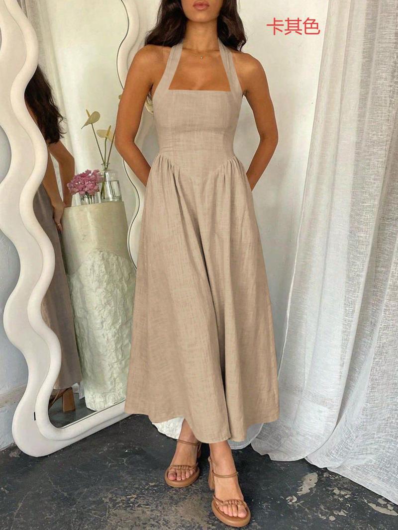 Damen Maxikleid mit sommerlichem Schnitt und süßen Spaghettiträgern